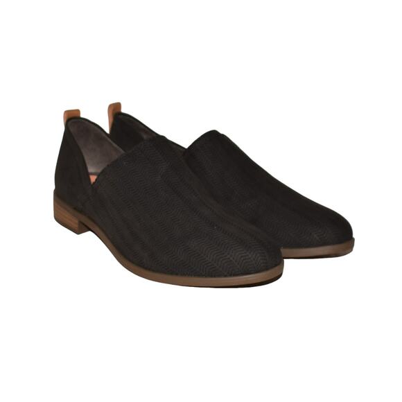 DR. SCHOLL'S NEW $80 Ruler Slip-On Shooties Black Embossed‎ Faux Leather Size 7 - Picture 1 of 6